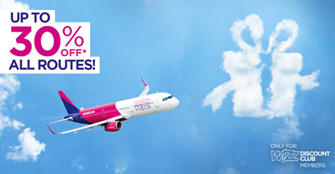 Wizz Air со роденденски попуст од 30%